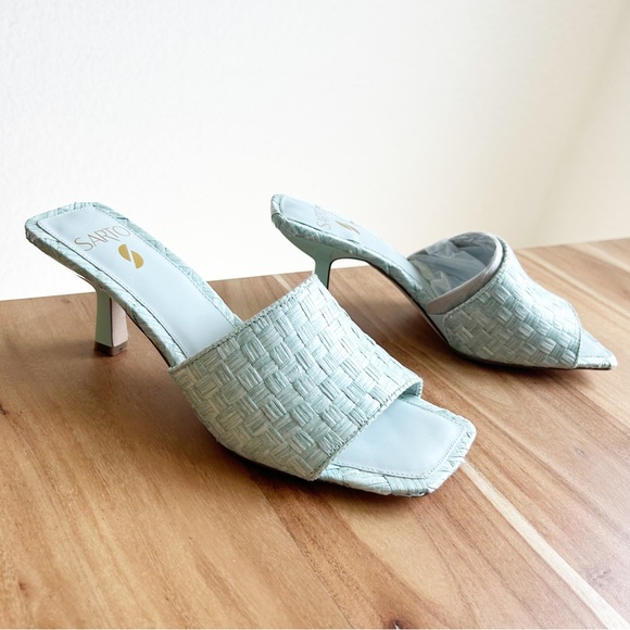 Franco Sarto Shoes - New Franco Sarto Betty Woven Square Toe Kitten Heels